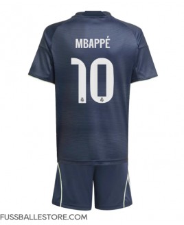 Günstige Real Madrid Kylian Mbappe #10 Auswärts Trikotsatzt Kinder 2025-26 Kurzarm (+ Kurze Hosen)